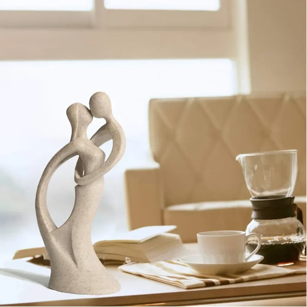 Artisan Crafted Natural Sandstone Couple Sculpture for Your Monzzi Room