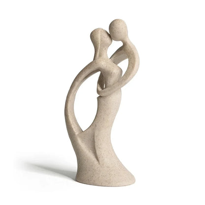 Artisan-Made Natural Sandstone Couple Sculpture for Your Monzzi Room
