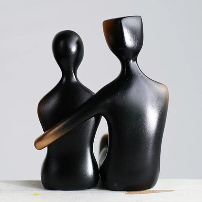 Bronze Resin Couple Sculpture for Living Room Decor