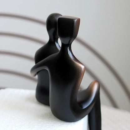 Bronze Resin Couple Sculpture for Living Room Decor
