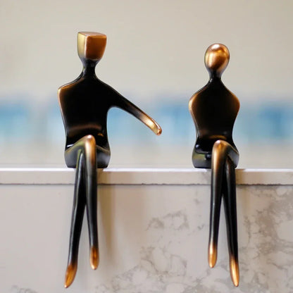 Bronze Resin Couple Sculpture for Living Room Decor
