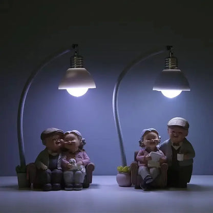 Elderly Couple Decorative Sculpture for Living Room and Office by Monzzi