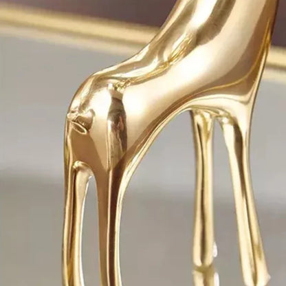 Elegant Golden Deer Sculpture with Crystal Ball for Living Room and Office Decor