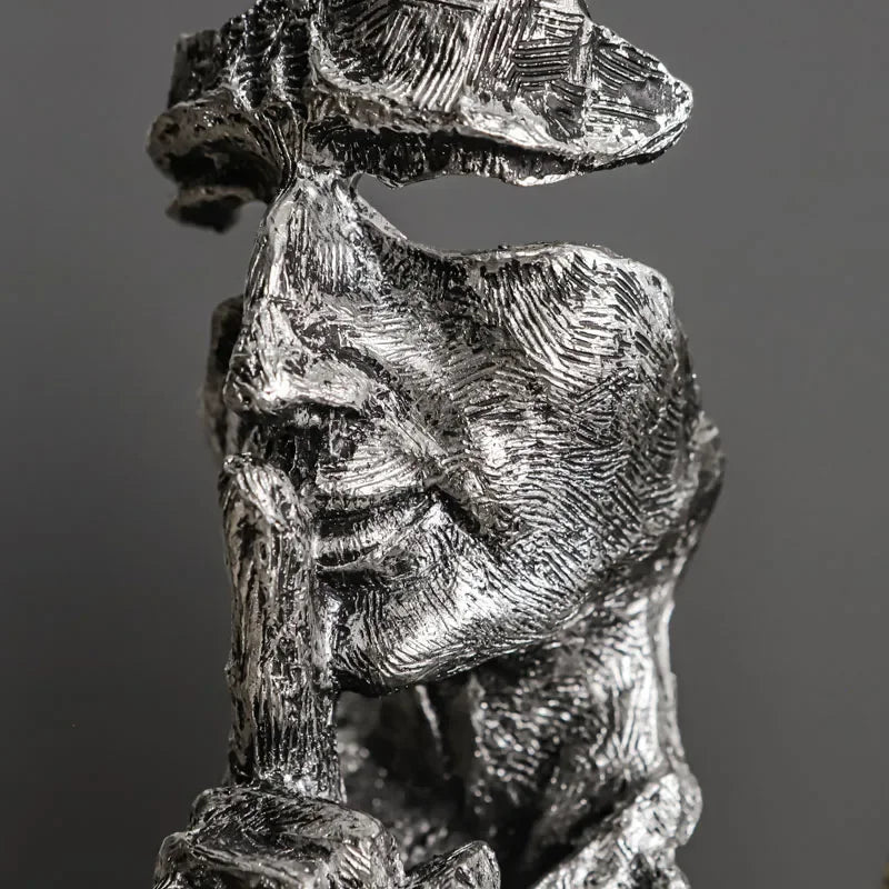Monzzi Don't Speak Vintage Abstract Resin Face Sculpture