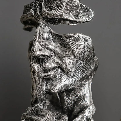 Monzzi Don't Speak Vintage Abstract Resin Face Sculpture