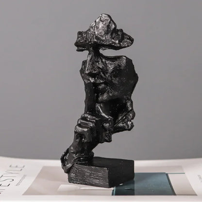 Monzzi Don't Speak Vintage Abstract Resin Face Sculpture