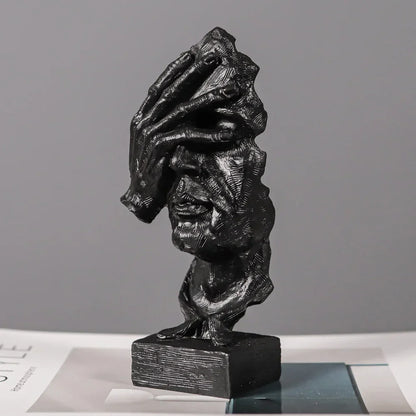 Retro Abstract Resin Face Sculpture - 'Don't Look Monzzi'