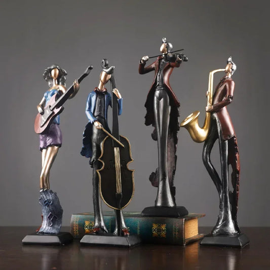 Vintage-Style Decorative Resin Sculpture of Musical Instruments by Monzzi