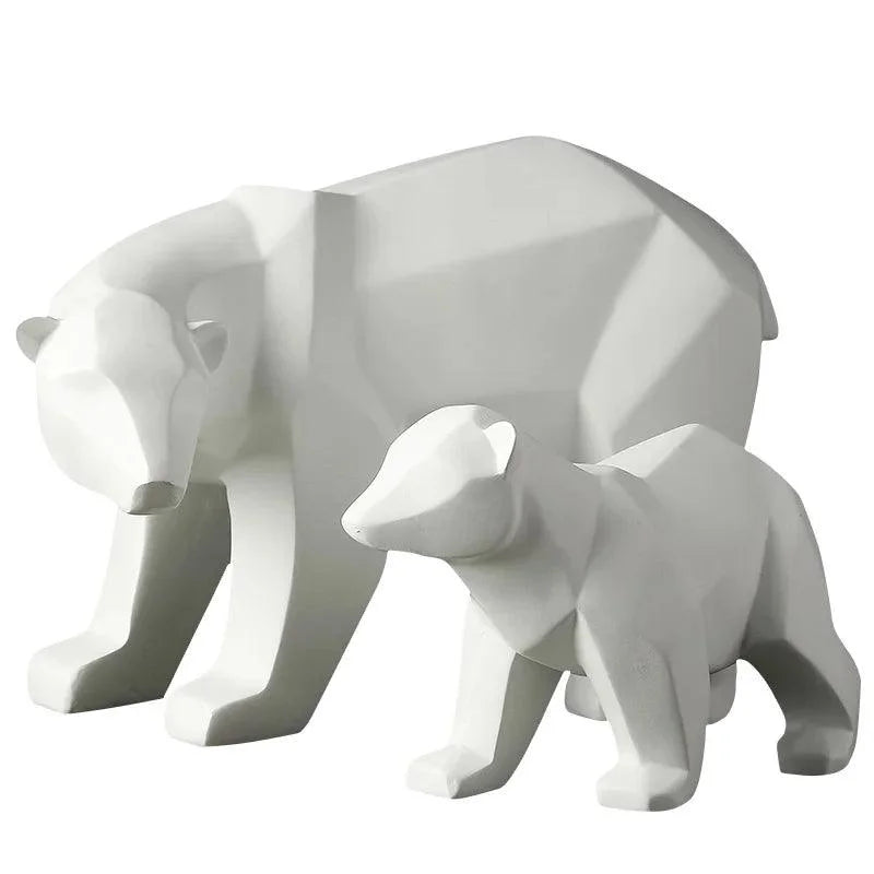 Monzzi Resin Geometric Polar Bear Decorative Sculpture