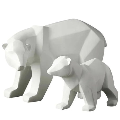 Monzzi Resin Geometric Polar Bear Decorative Sculpture