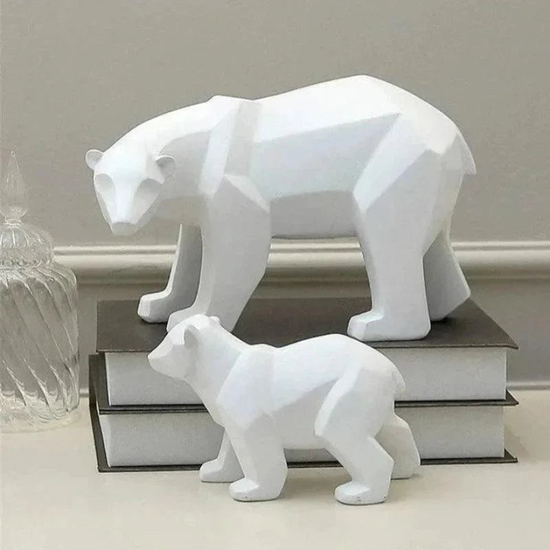 Monzzi Resin Geometric Polar Bear Decorative Sculpture
