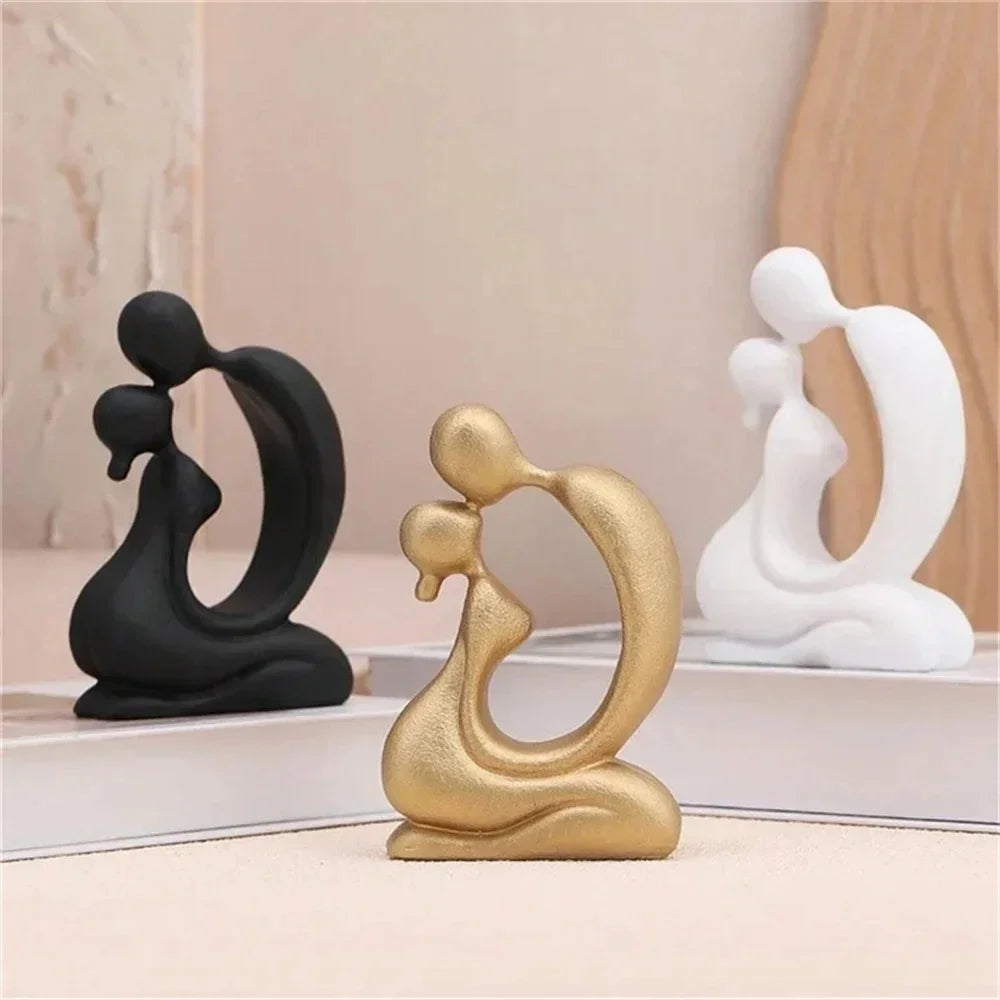 Contemporary Resin Sculpture of a Couple Embracing