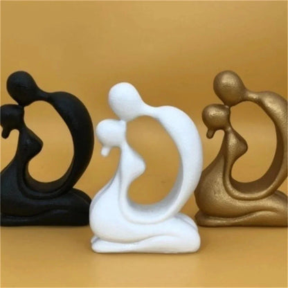 Contemporary Resin Sculpture of a Couple Embracing