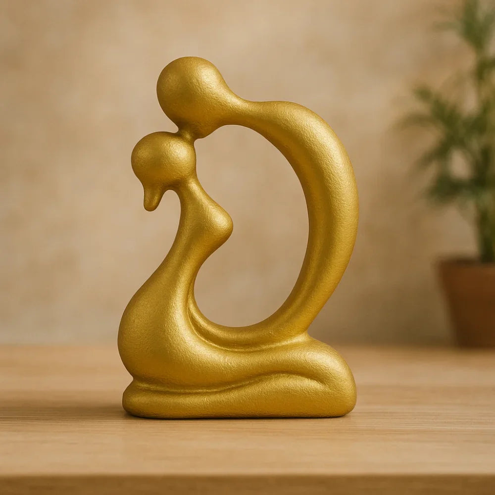 Contemporary Resin Sculpture of a Couple Embracing