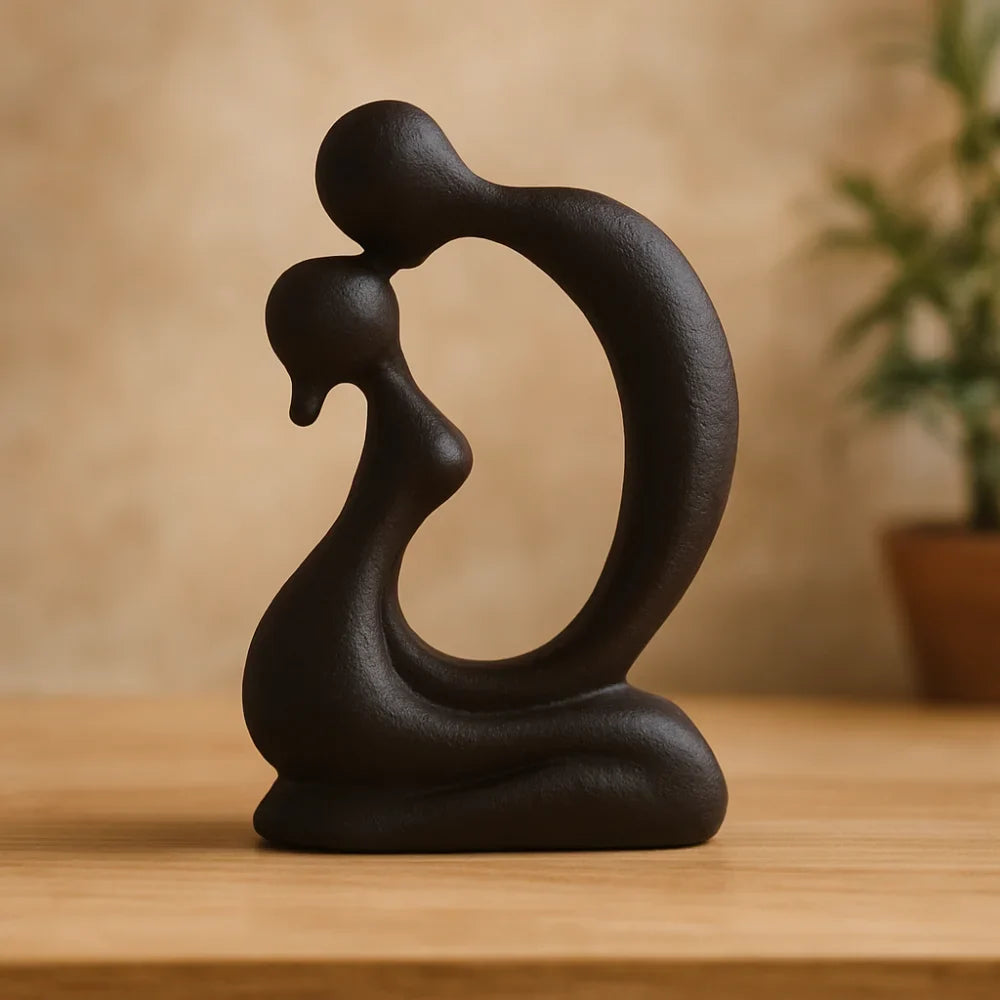Contemporary Resin Sculpture of a Couple Embracing