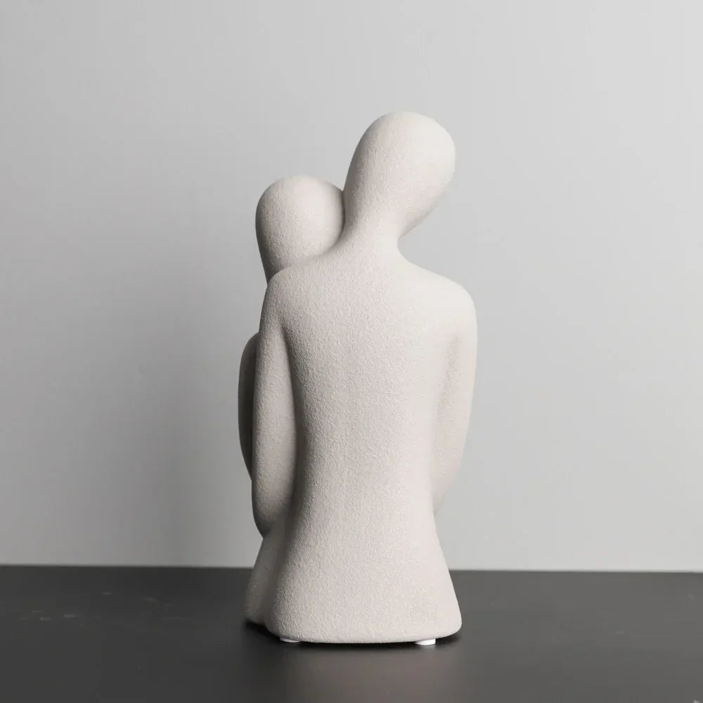 Matte Ceramic Monzzi Nordic Abstract Couple Sculpture