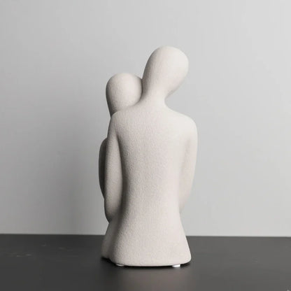 Matte Ceramic Nordic Abstract Couple Sculpture by Monzzi