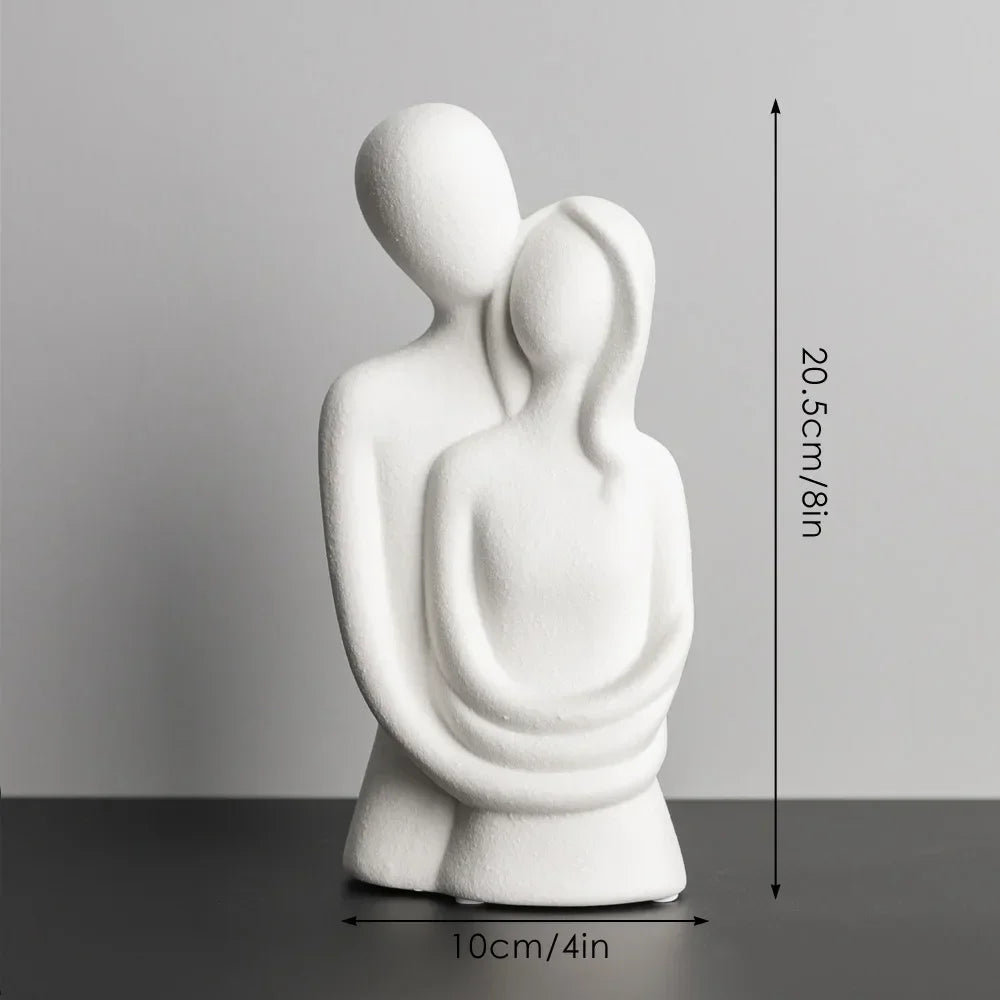 Matte Ceramic Monzzi Nordic Abstract Couple Sculpture