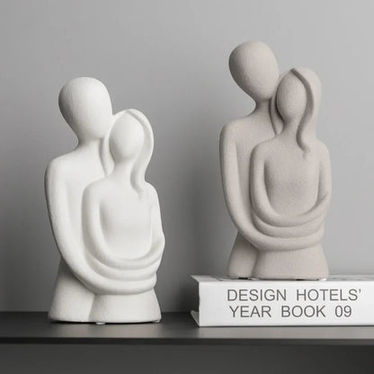 Matte Ceramic Monzzi Nordic Abstract Couple Sculpture