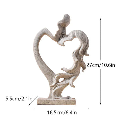 Nordic Resin Sculpture of a Couple Embracing for Monzzi Room Décor