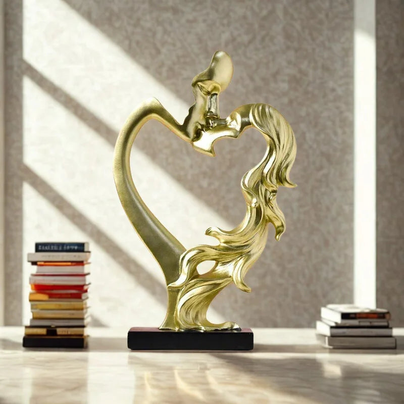 Norse-Inspired Resin Sculpture of a Couple Embracing for Monzzi  Room Decor