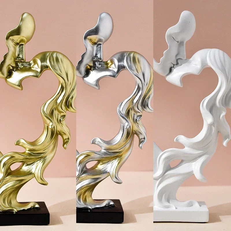 Norse-Inspired Resin Sculpture of a Couple Embracing for Monzzi  Room Decor