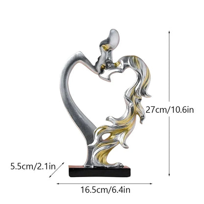 Norse-Inspired Resin Sculpture of a Couple Embracing for Monzzi  Room Decor