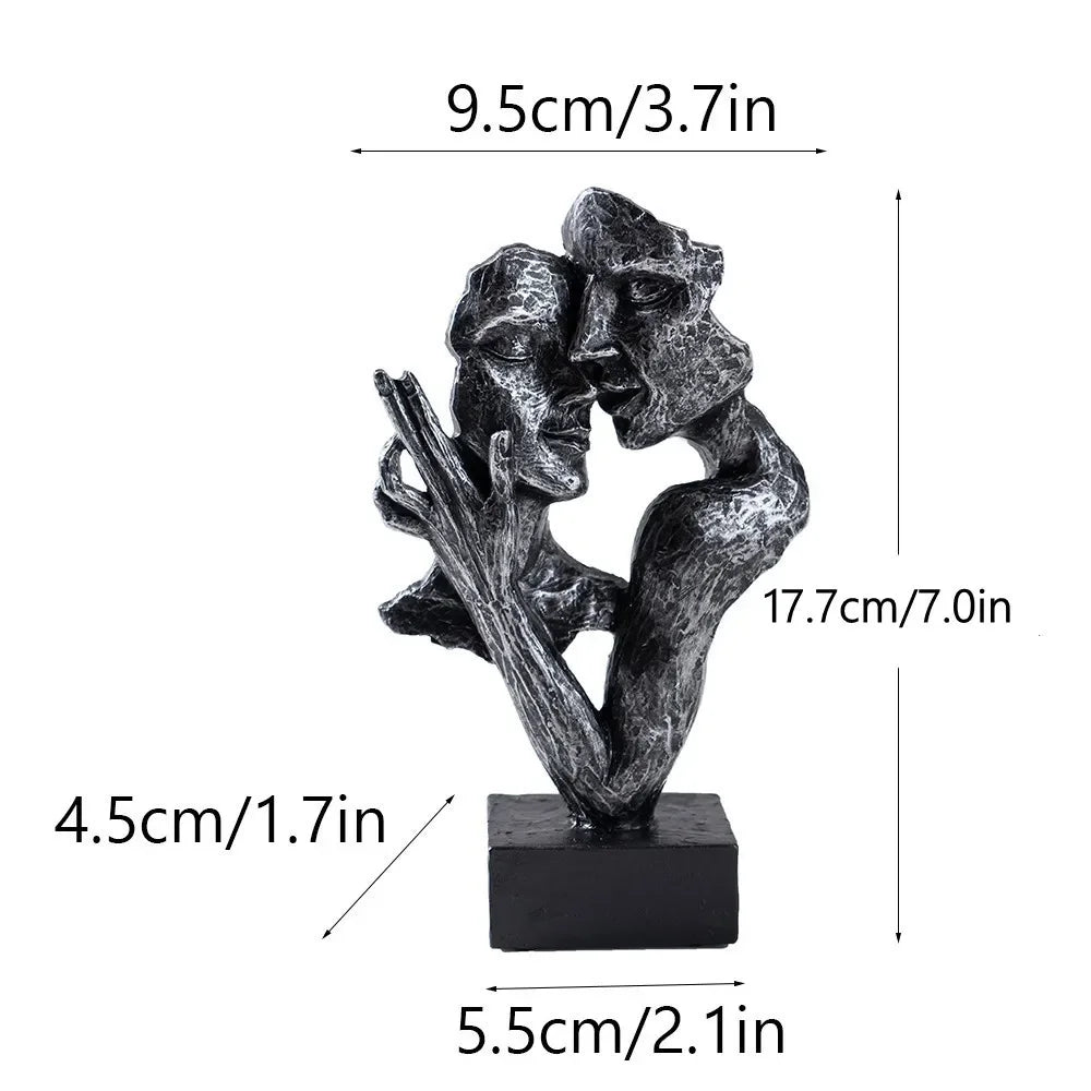 Compact Embracing Couple Figurine for Monzzi Shelf
