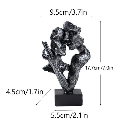 Compact Embracing Couple Figurine for Monzzi Shelf