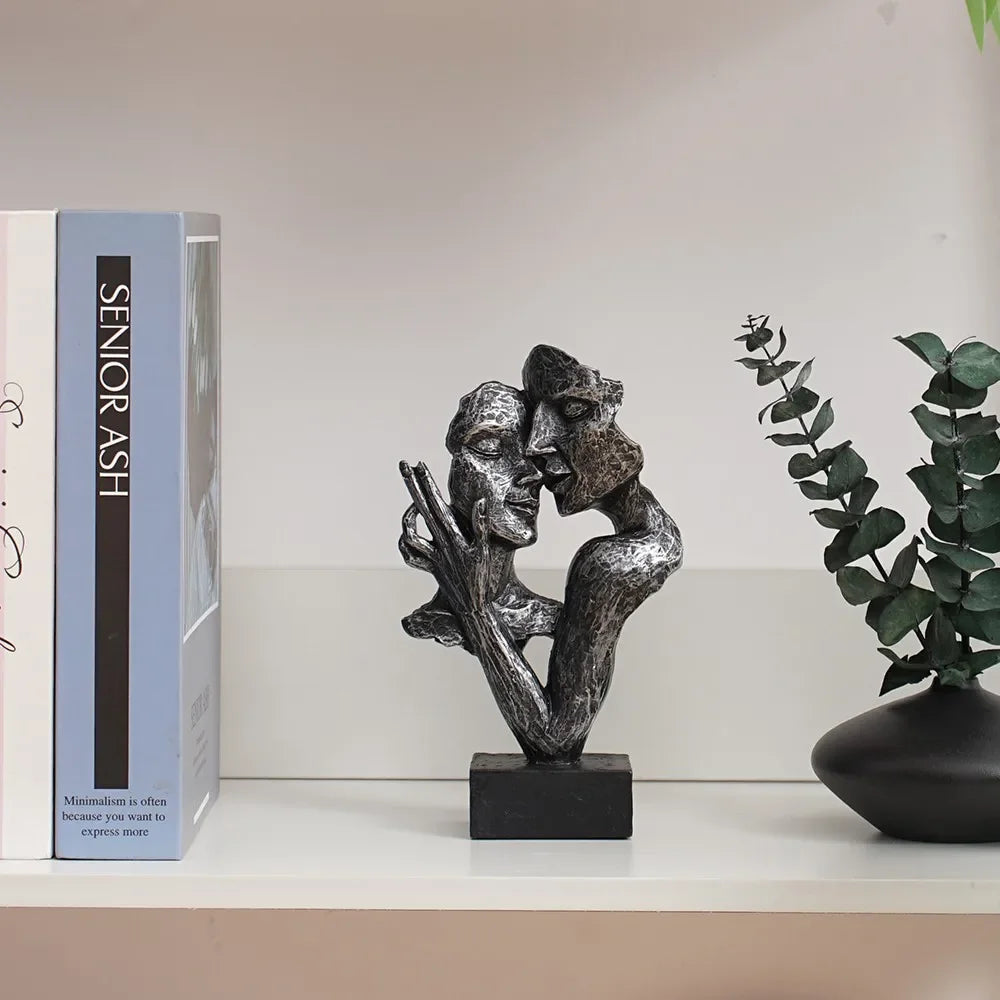 Compact Embracing Couple Figurine for Monzzi Shelf