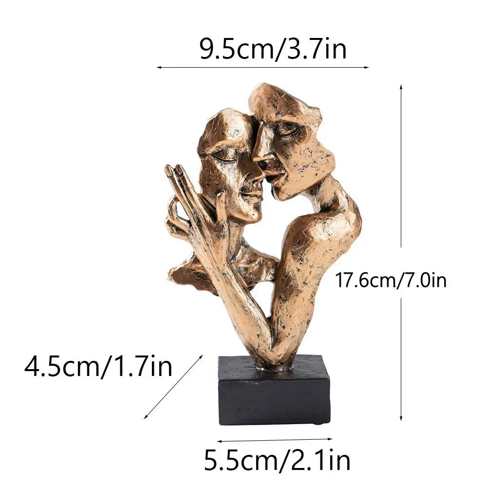 Compact Embracing Couple Figurine for Monzzi Shelf