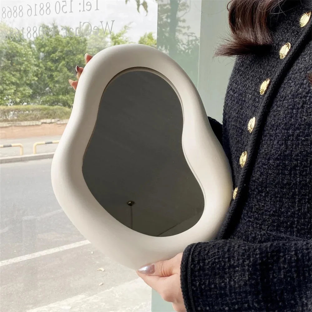 Elegant Makeup Mirror with Monzzi Ceramic Frame