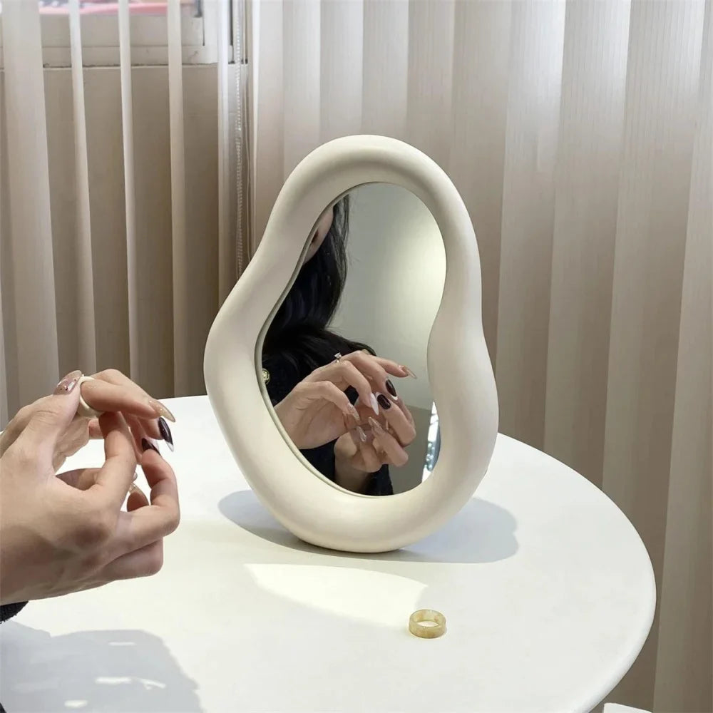 Elegant Makeup Mirror with Monzzi Ceramic Frame