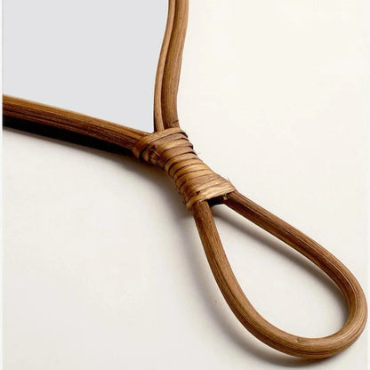 Handcrafted Natural Rattan Oval Mirror for Elegant Home Decor