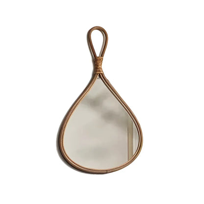 Handcrafted Natural Rattan Oval Mirror for Elegant Home Decor