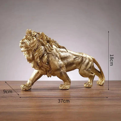 Resin Golden Lion Statue for Elegant Monzzi Décor
