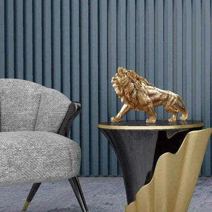 Resin Golden Lion Statue for Elegant Monzzi Décor