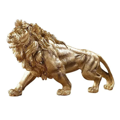 Golden Lion Statue in Resin for Monzzi Decoration