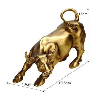 Monzzi Resin Decorative Statue of the Iconic Golden Wall Street Bull