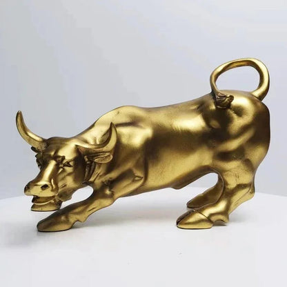 Monzzi Resin Decorative Statue of the Iconic Golden Wall Street Bull