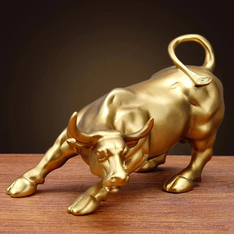 Monzzi Resin Decorative Statue of the Iconic Golden Wall Street Bull