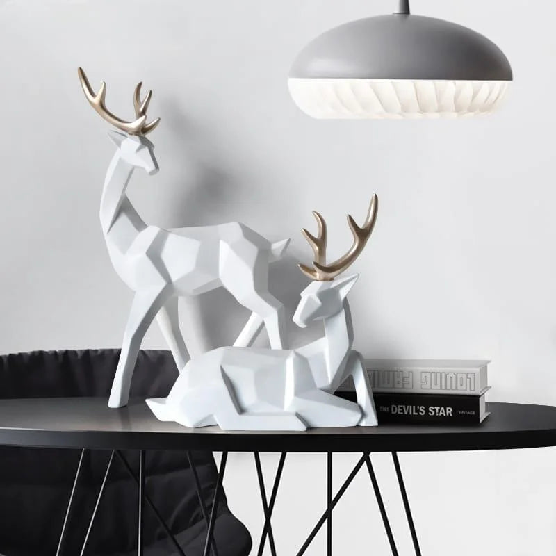Set of 2 Resin Deer Table Decorations by Monzzi