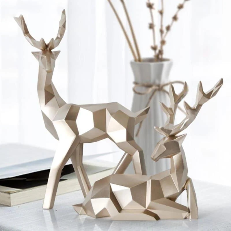 Set of 2 Resin Deer Table Decorations by Monzzi