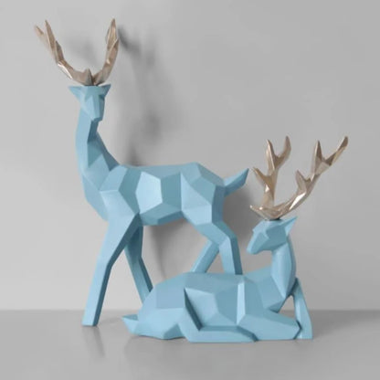 Set of 2 Resin Deer Statues for Table Décor - Monzzi