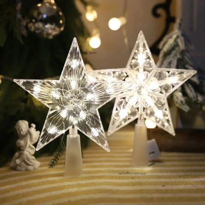 Monzzi Illuminated Acrylic LED Star Christmas Tree Topper