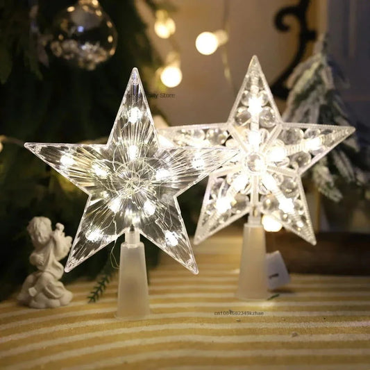 Monzzi Illuminated Acrylic LED Star Christmas Tree Topper