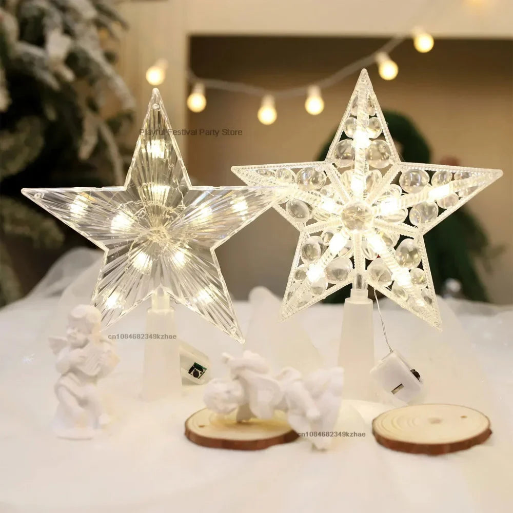 Illuminated Acrylic LED Star Tree Topper for Christmas