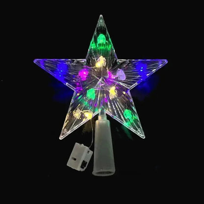 Illuminated Acrylic LED Star Tree Topper for Christmas