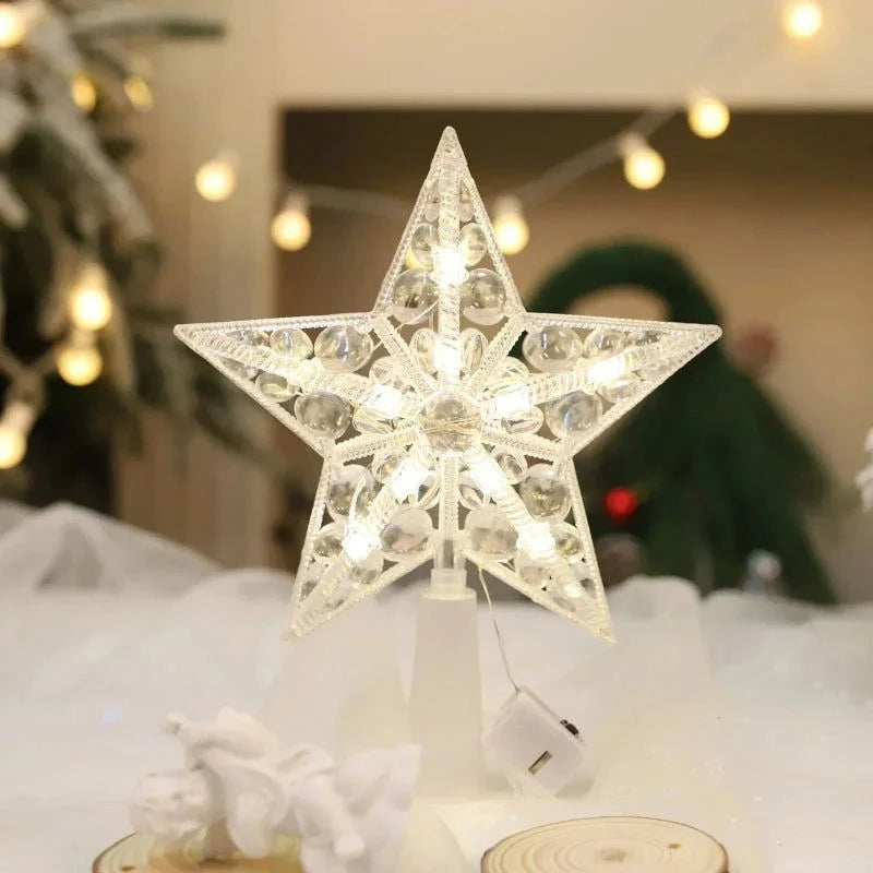 Monzzi Illuminated Acrylic LED Star Christmas Tree Topper