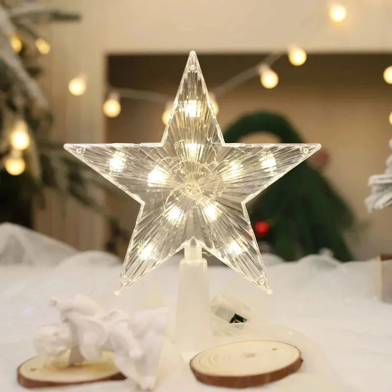 Illuminated Acrylic LED Star Tree Topper for Christmas